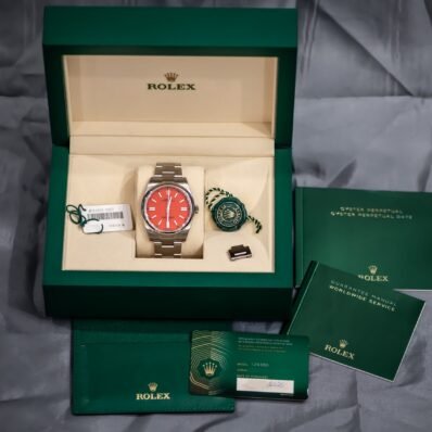 2020 Rolex 41mm Oyster Perpetual 124300 Stainless Steel Coral Dial