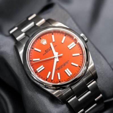2020 Rolex 41mm Oyster Perpetual 124300 Stainless Steel Coral Dial