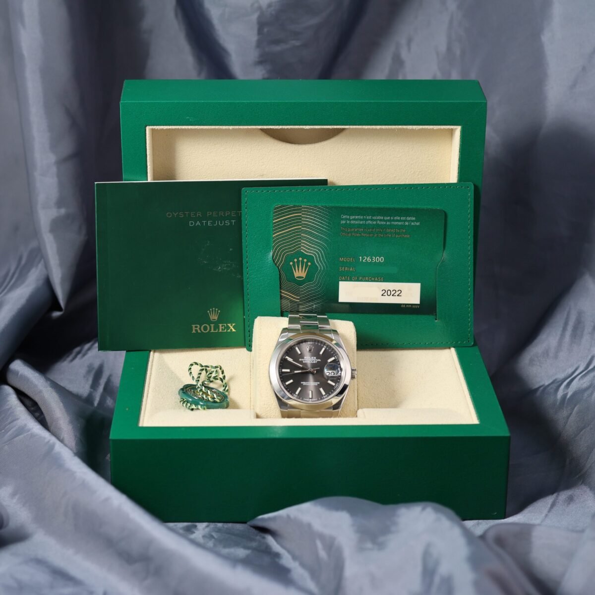 Rolex Datejust 41mm 126300 slate dial stainless steel watch with box and papers