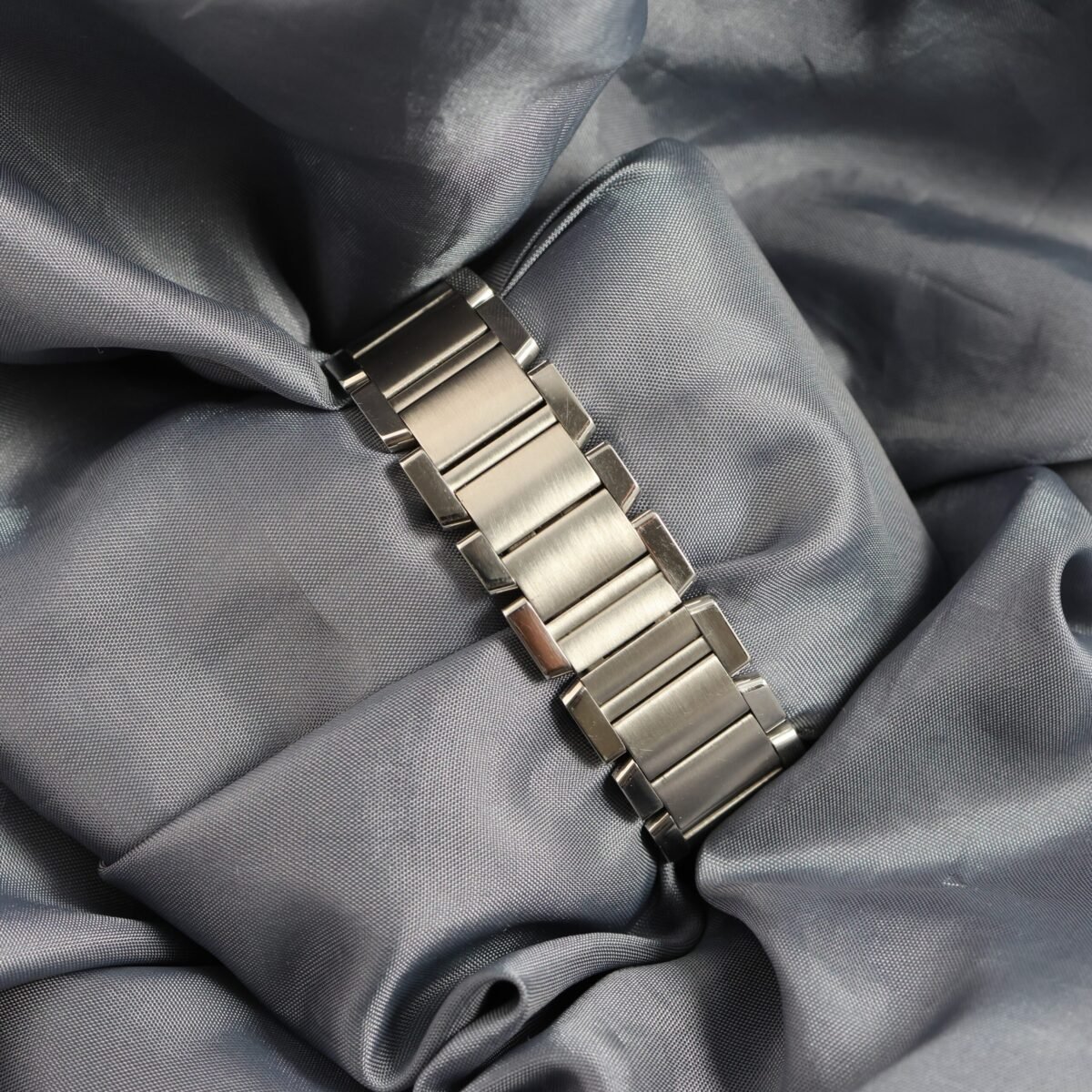 Cartier Tank Française stainless steel bracelet clasp with Cartier engraving