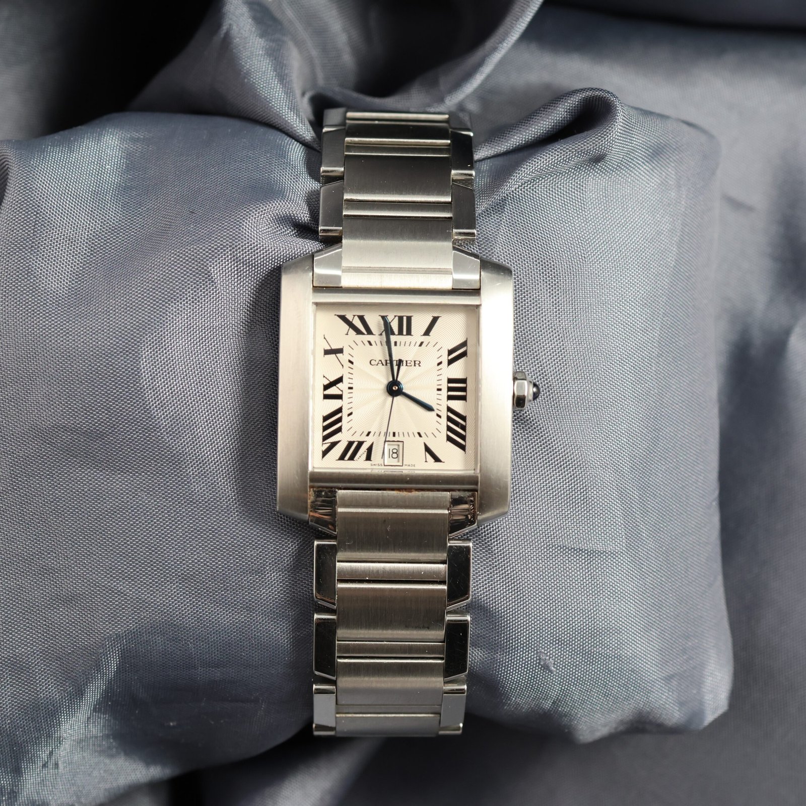 Cartier Tank Française Automatic 28x32mm stainless steel Ref. 2302 watch front view