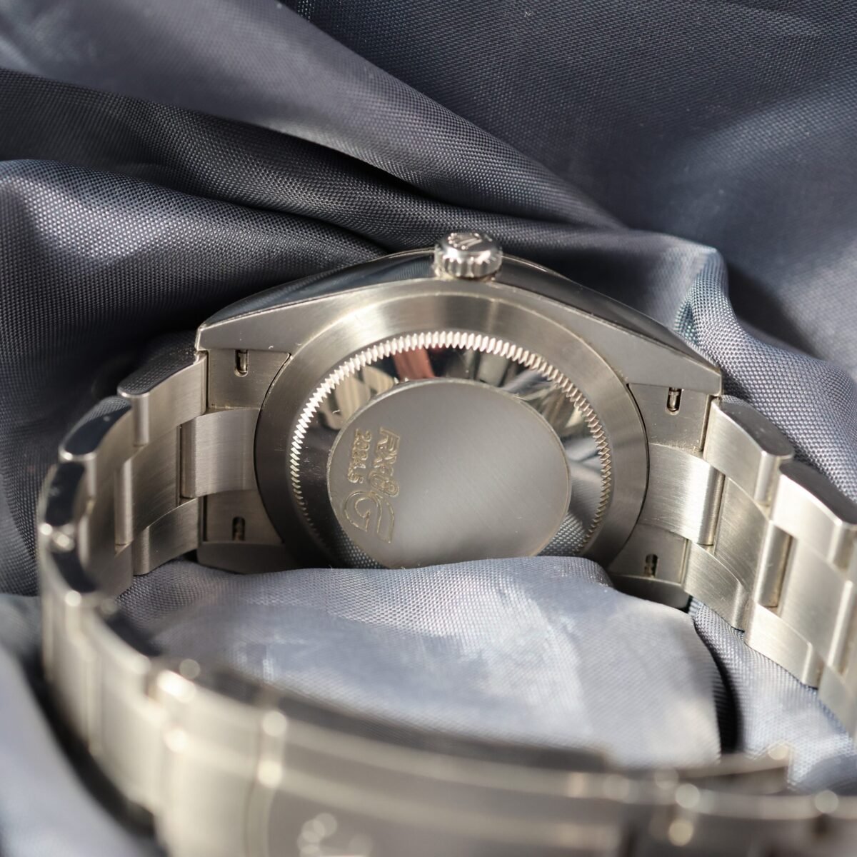 Rolex Oyster Perpetual 41mm 124300 green dial stainless steel watch side view