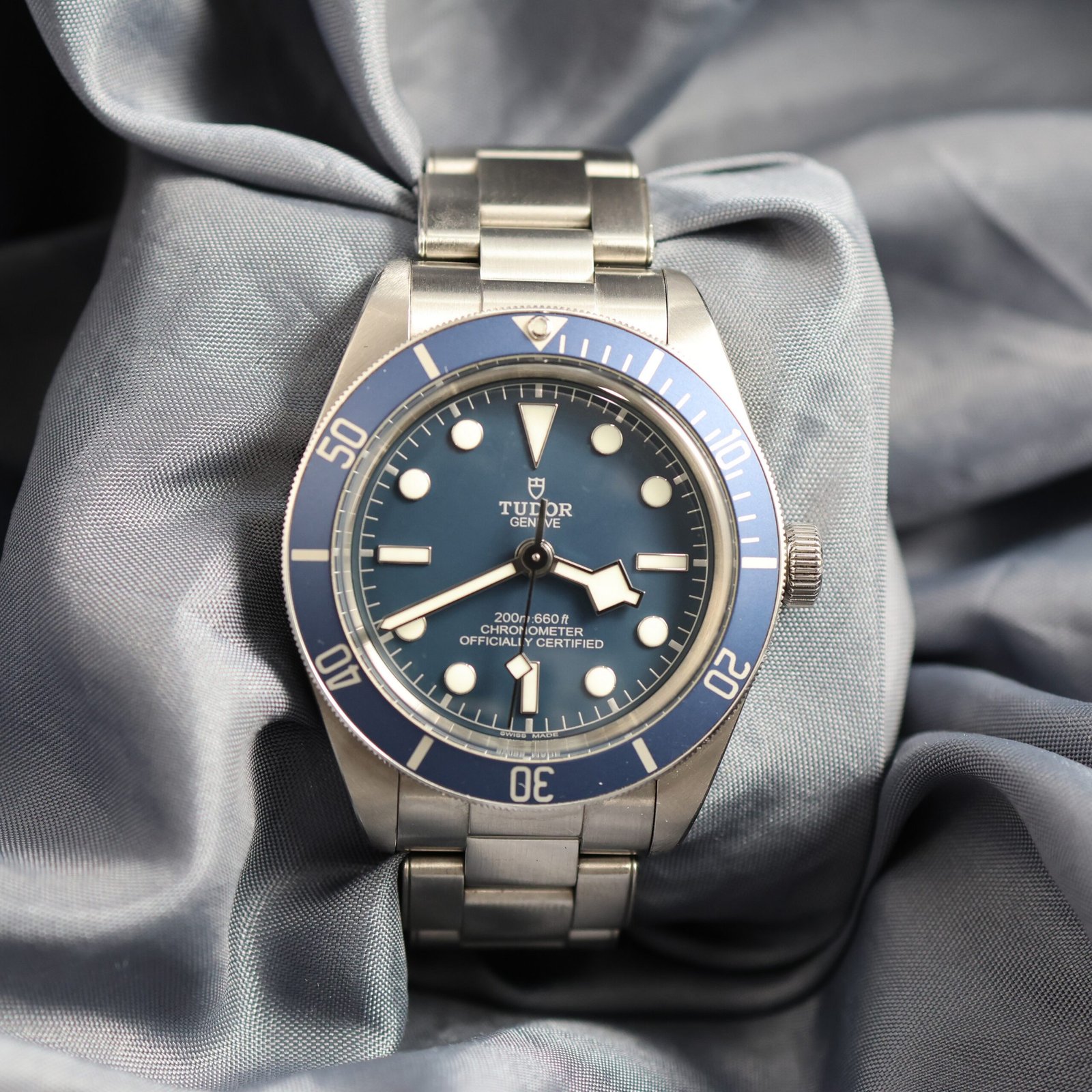Tudor Black Bay 58 39mm Ref. 79030B blue dial stainless steel dive watch front view