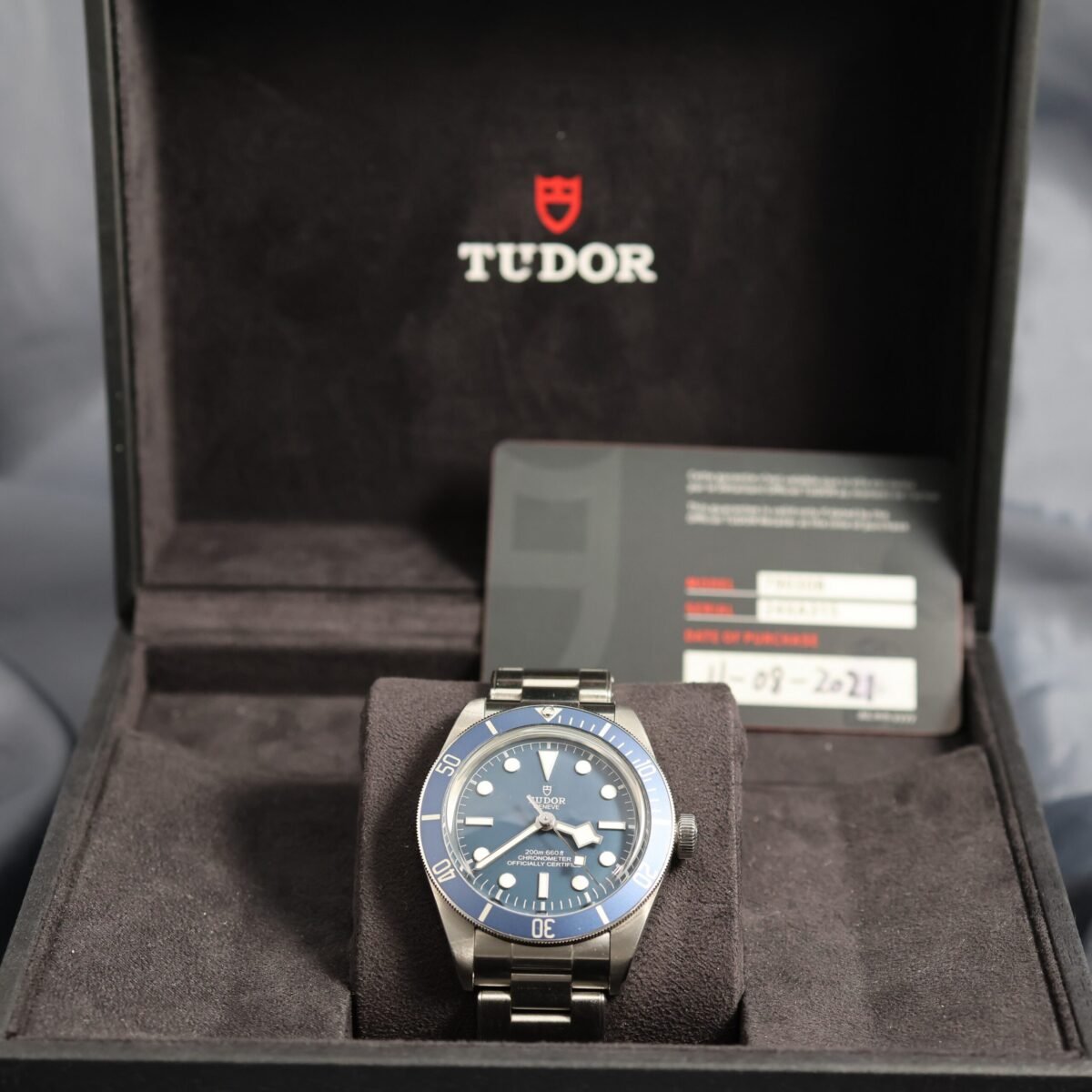 Tudor Black Bay 58 39mm Ref. 79030B blue dial watch with original box and papers