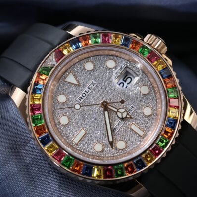 Rolex Yacht-Master 40mm 116695SATS – 18k Yellow Gold with Factory Sapphire Bezel & Diamond Dial (2019)