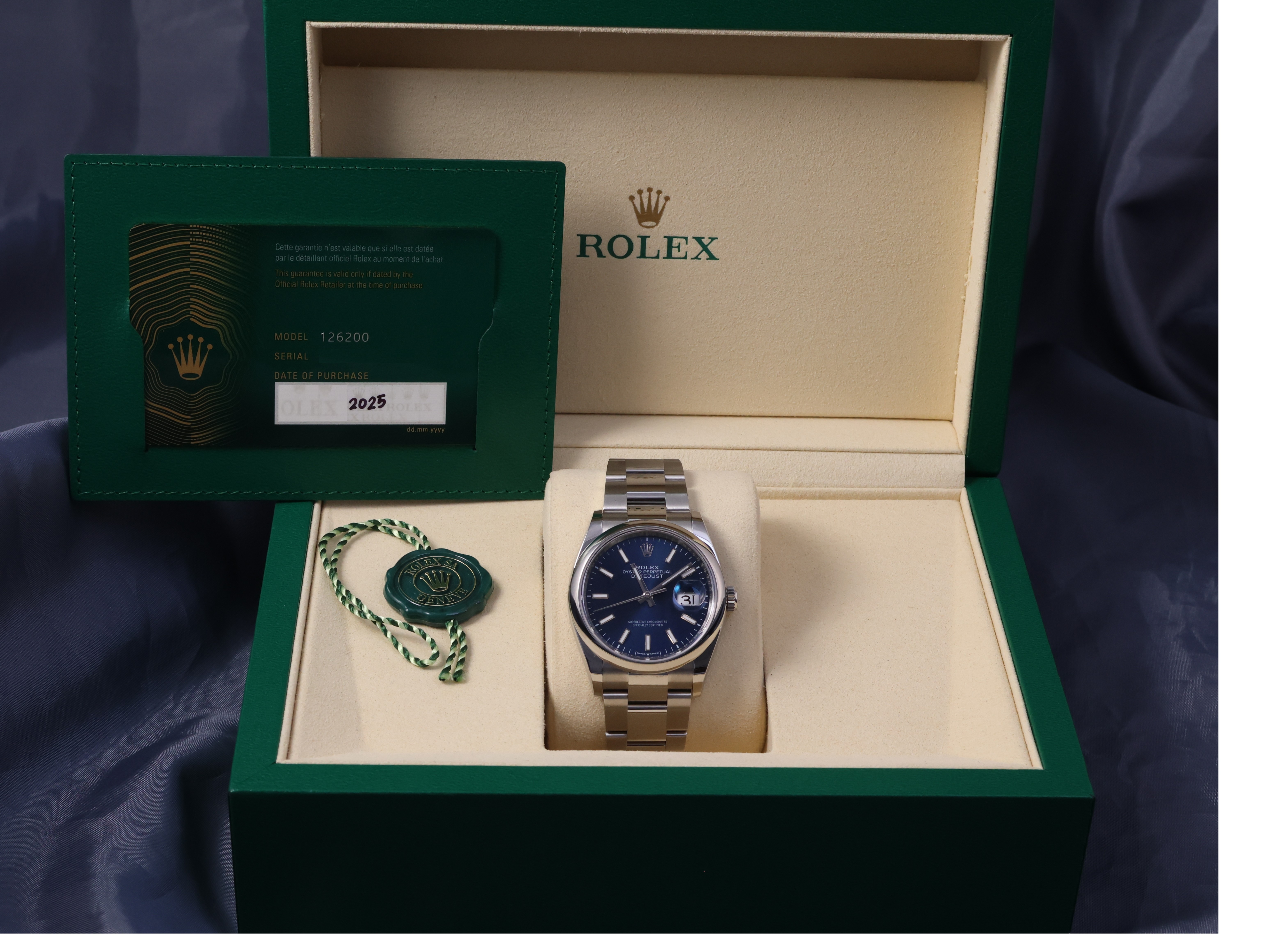 Rolex Datejust 36mm Blue Dial Stainless Steel – Ref. 126200 (2025)