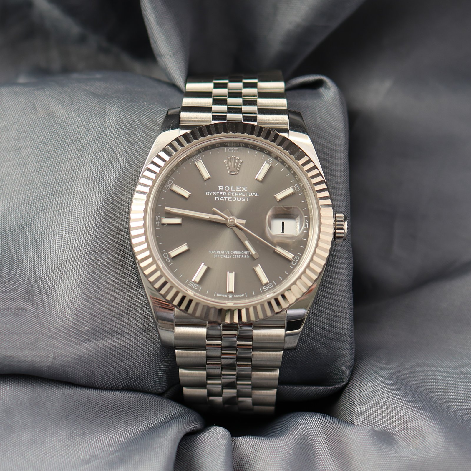 Rolex Datejust 41 Slate Dial Fluted Jubilee – Ref. 126334 (2022)