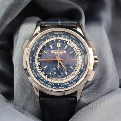 Patek Philippe World Time Flyback Chronograph Blue Guilloché Dial – Ref. 5930G-010 (2021)